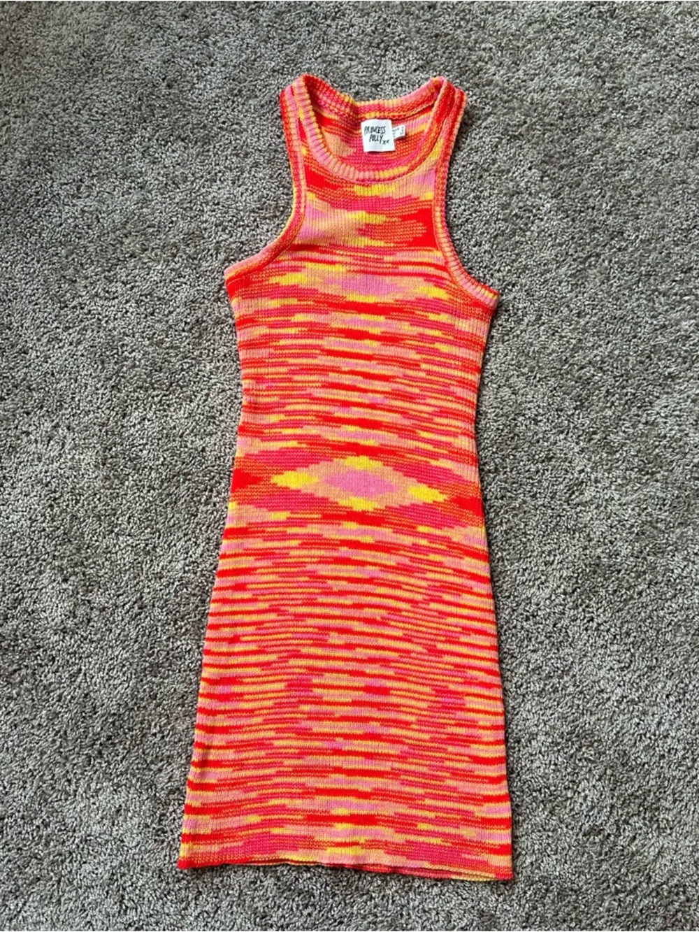 Princess Polly Multicolor Pink Orange Yellow Knit Mini Dress